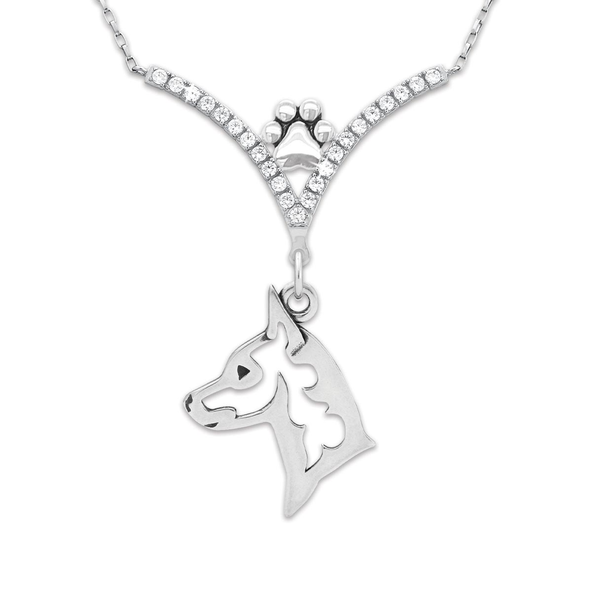 CZ Miniature Pinscher Necklace