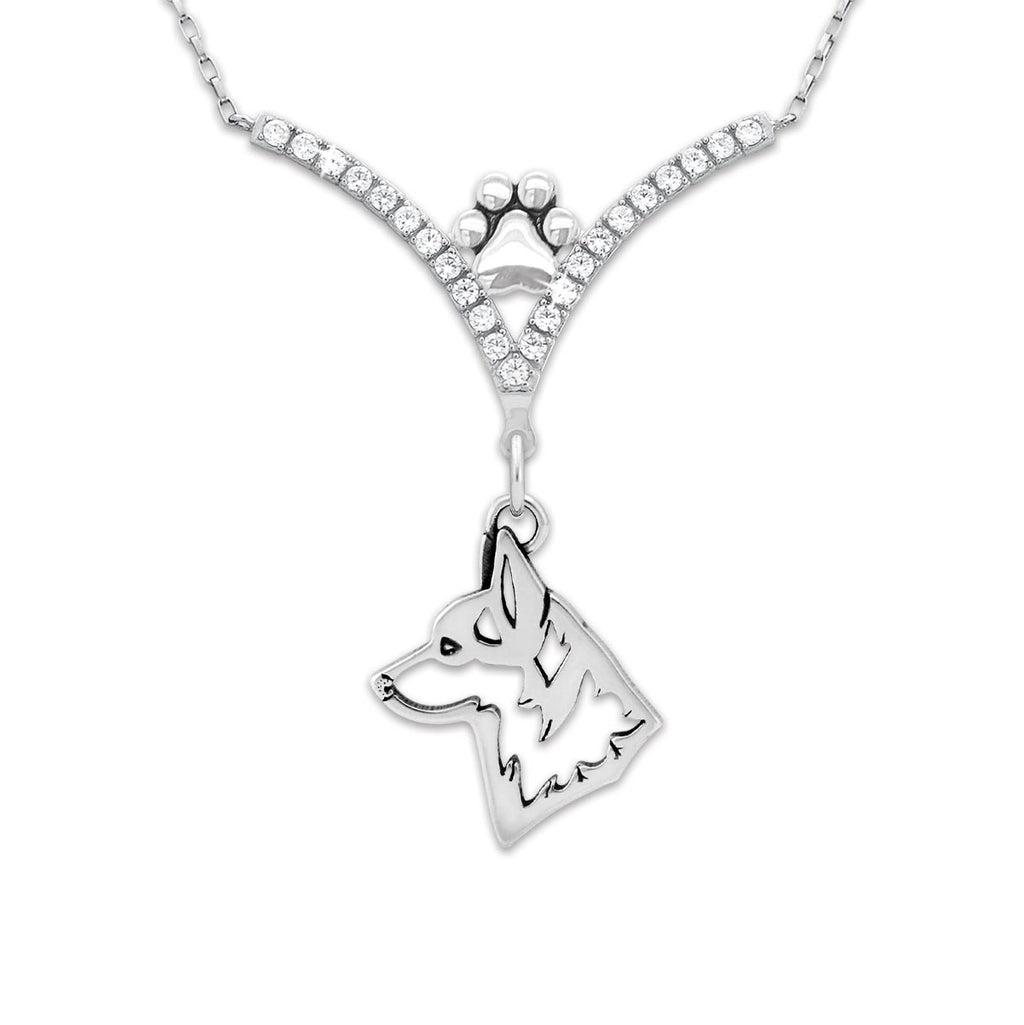 CZ Pembroke Corgi Necklace