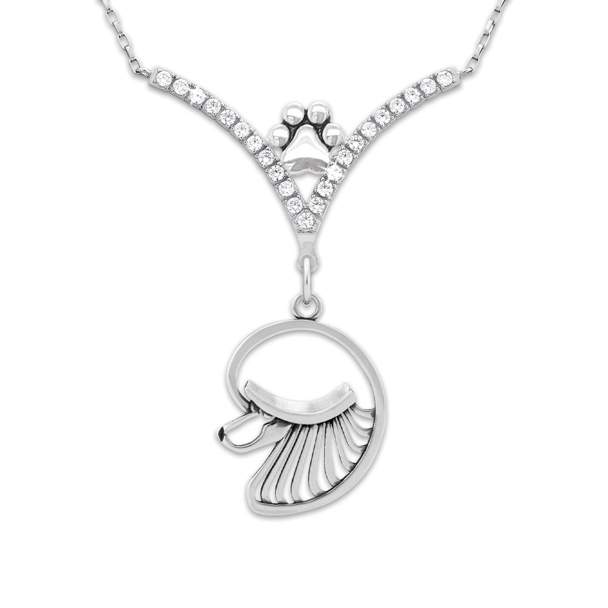 CZ Poodle Necklace