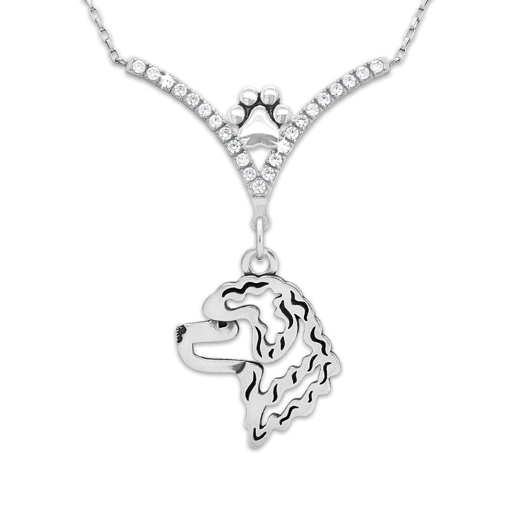 CZ Portuguese Water Dog Necklace