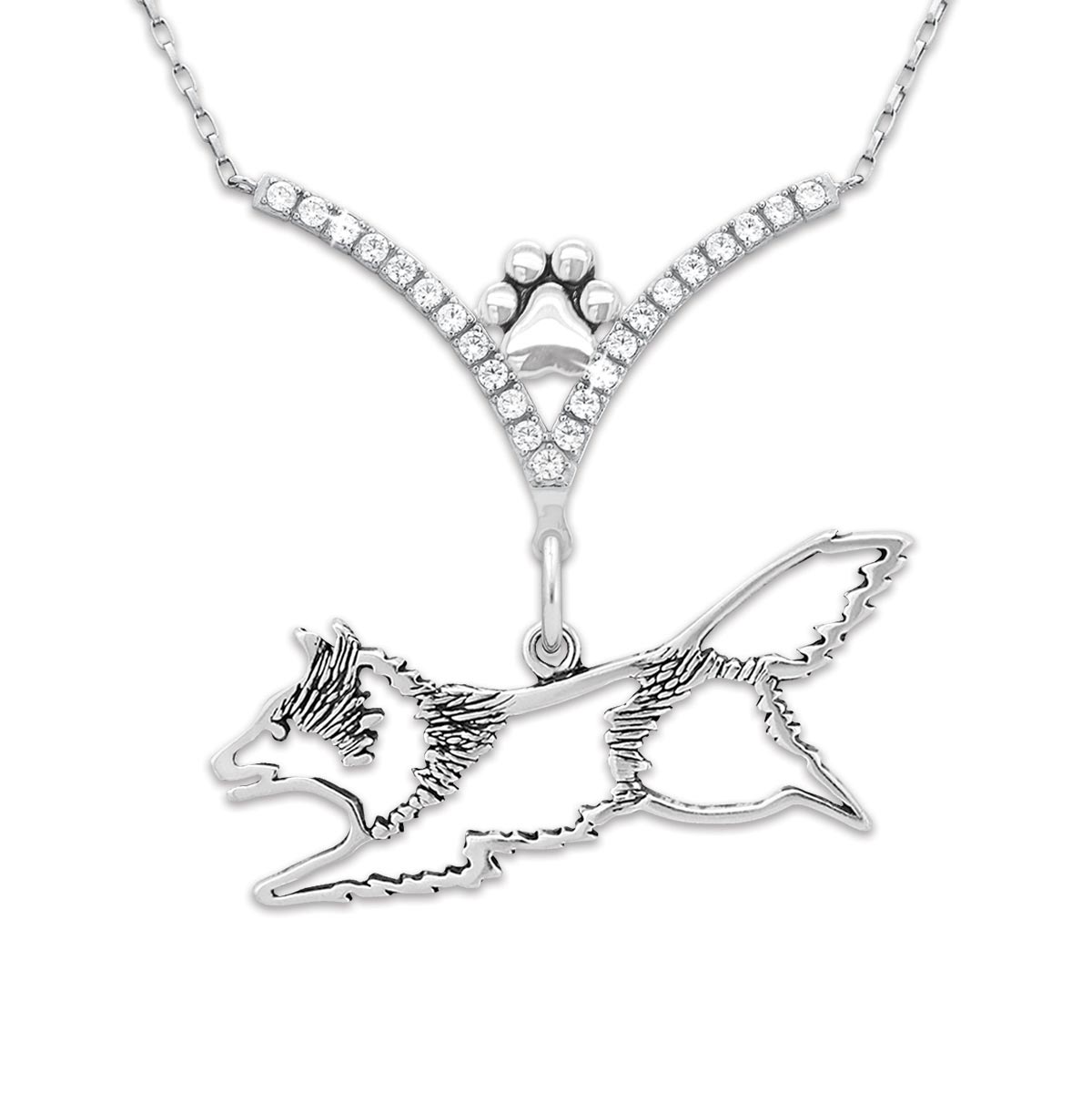 VIP CZ  Shetland Sheepdog Necklace
