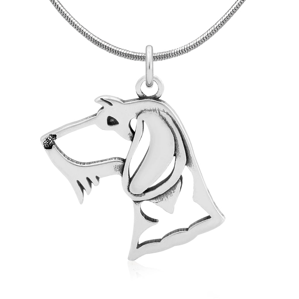 Dachshund Necklace in Sterling Silver, Wirehaired